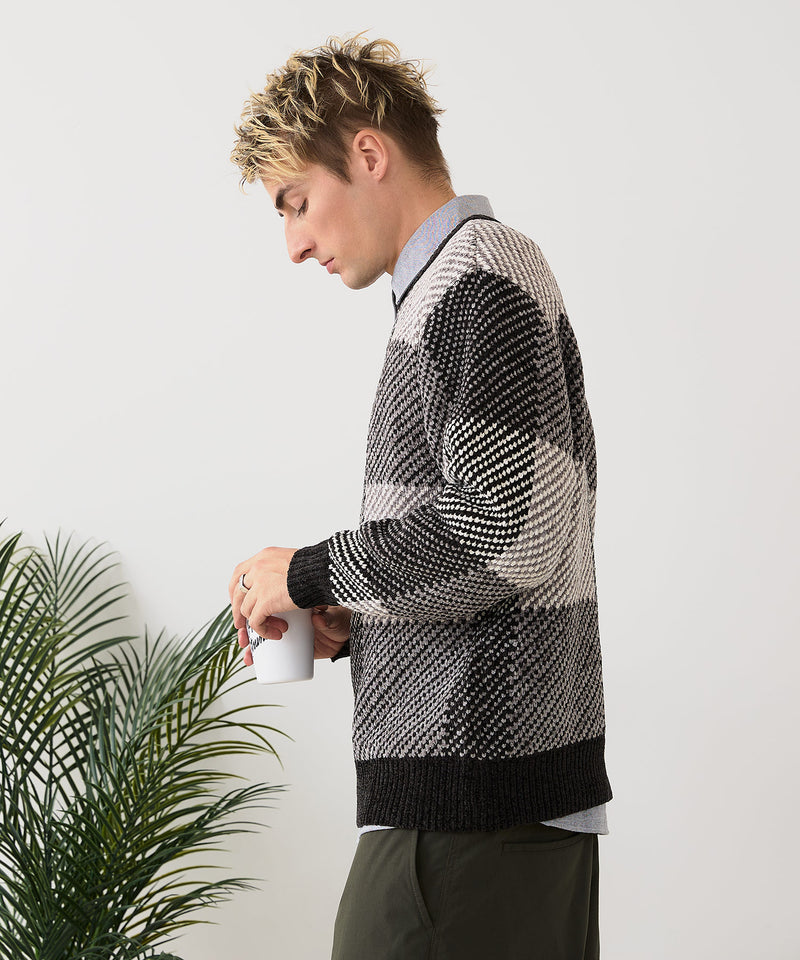 【BLUE STANDARD/ブルースタンダード】モールチェックニット セーター 冬服 防寒 暖服