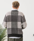 【BLUE STANDARD/ブルースタンダード】モールチェックニット セーター 冬服 防寒 暖服