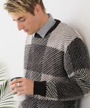 【BLUE STANDARD/ブルースタンダード】モールチェックニット セーター 冬服 防寒 暖服