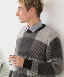 【BLUE STANDARD/ブルースタンダード】モールチェックニット セーター 冬服 防寒 暖服