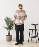 【BLUE STANDARD/ブルースタンダード】モールチェックニット セーター 冬服 防寒 暖服