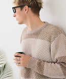 【BLUE STANDARD/ブルースタンダード】モールチェックニット セーター 冬服 防寒 暖服