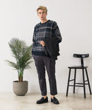 【BLUE STANDARD/ブルースタンダード】モールチェックニット セーター 冬服 防寒 暖服