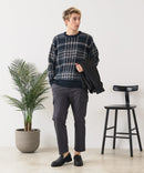 【BLUE STANDARD/ブルースタンダード】モールチェックニット セーター 冬服 防寒 暖服