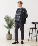 【BLUE STANDARD/ブルースタンダード】モールチェックニット セーター 冬服 防寒 暖服