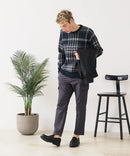 【BLUE STANDARD/ブルースタンダード】モールチェックニット セーター 冬服 防寒 暖服