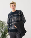 【BLUE STANDARD/ブルースタンダード】モールチェックニット セーター 冬服 防寒 暖服