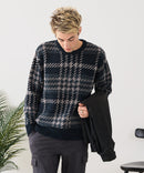 【BLUE STANDARD/ブルースタンダード】モールチェックニット セーター 冬服 防寒 暖服