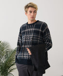 【BLUE STANDARD/ブルースタンダード】モールチェックニット セーター 冬服 防寒 暖服