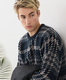 【BLUE STANDARD/ブルースタンダード】モールチェックニット セーター 冬服 防寒 暖服