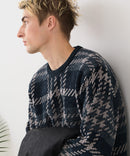 【BLUE STANDARD/ブルースタンダード】モールチェックニット セーター 冬服 防寒 暖服