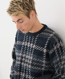 【BLUE STANDARD/ブルースタンダード】モールチェックニット セーター 冬服 防寒 暖服