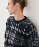 【BLUE STANDARD/ブルースタンダード】モールチェックニット セーター 冬服 防寒 暖服