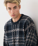 【BLUE STANDARD/ブルースタンダード】モールチェックニット セーター 冬服 防寒 暖服