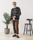 【BLUE STANDARD/ブルースタンダード】モールチェックニット セーター 冬服 防寒 暖服