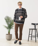【BLUE STANDARD/ブルースタンダード】モールチェックニット セーター 冬服 防寒 暖服