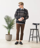 【BLUE STANDARD/ブルースタンダード】モールチェックニット セーター 冬服 防寒 暖服