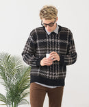 【BLUE STANDARD/ブルースタンダード】モールチェックニット セーター 冬服 防寒 暖服