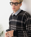 【BLUE STANDARD/ブルースタンダード】モールチェックニット セーター 冬服 防寒 暖服