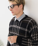 【BLUE STANDARD/ブルースタンダード】モールチェックニット セーター 冬服 防寒 暖服