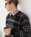 【BLUE STANDARD/ブルースタンダード】モールチェックニット セーター 冬服 防寒 暖服