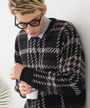 【BLUE STANDARD/ブルースタンダード】モールチェックニット セーター 冬服 防寒 暖服