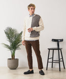 【BLUE STANDARD/ブルースタンダード】モール切り替えニット セーター 冬服 防寒 暖服