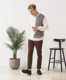 【BLUE STANDARD/ブルースタンダード】モール切り替えニット セーター 冬服 防寒 暖服