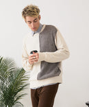 【BLUE STANDARD/ブルースタンダード】モール切り替えニット セーター 冬服 防寒 暖服