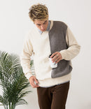 【BLUE STANDARD/ブルースタンダード】モール切り替えニット セーター 冬服 防寒 暖服