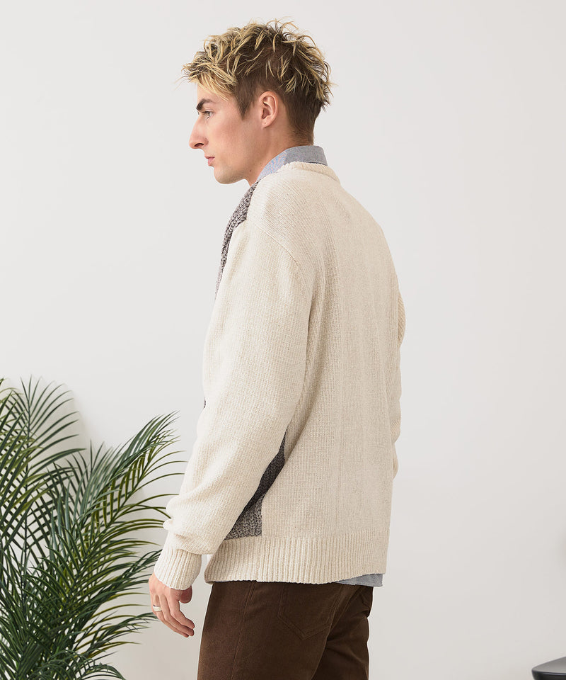 【BLUE STANDARD/ブルースタンダード】モール切り替えニット セーター 冬服 防寒 暖服