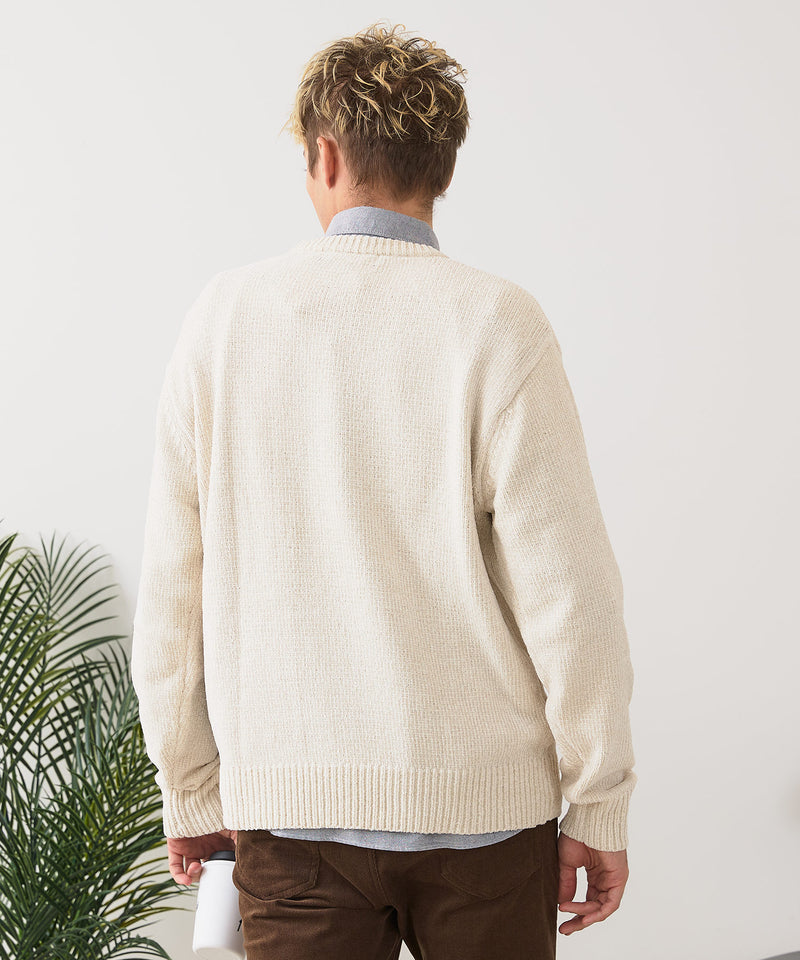 【BLUE STANDARD/ブルースタンダード】モール切り替えニット セーター 冬服 防寒 暖服