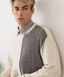 【BLUE STANDARD/ブルースタンダード】モール切り替えニット セーター 冬服 防寒 暖服