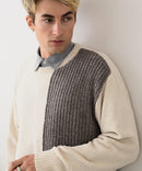 【BLUE STANDARD/ブルースタンダード】モール切り替えニット セーター 冬服 防寒 暖服