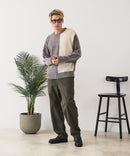 【BLUE STANDARD/ブルースタンダード】モール切り替えニット セーター 冬服 防寒 暖服