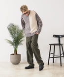 【BLUE STANDARD/ブルースタンダード】モール切り替えニット セーター 冬服 防寒 暖服