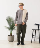 【BLUE STANDARD/ブルースタンダード】モール切り替えニット セーター 冬服 防寒 暖服