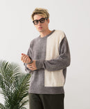 【BLUE STANDARD/ブルースタンダード】モール切り替えニット セーター 冬服 防寒 暖服