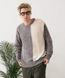 【BLUE STANDARD/ブルースタンダード】モール切り替えニット セーター 冬服 防寒 暖服