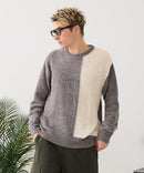 【BLUE STANDARD/ブルースタンダード】モール切り替えニット セーター 冬服 防寒 暖服