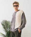 【BLUE STANDARD/ブルースタンダード】モール切り替えニット セーター 冬服 防寒 暖服