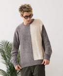 【BLUE STANDARD/ブルースタンダード】モール切り替えニット セーター 冬服 防寒 暖服