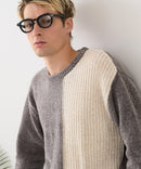 【BLUE STANDARD/ブルースタンダード】モール切り替えニット セーター 冬服 防寒 暖服