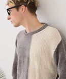 【BLUE STANDARD/ブルースタンダード】モール切り替えニット セーター 冬服 防寒 暖服