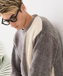 【BLUE STANDARD/ブルースタンダード】モール切り替えニット セーター 冬服 防寒 暖服