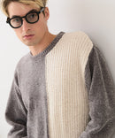 【BLUE STANDARD/ブルースタンダード】モール切り替えニット セーター 冬服 防寒 暖服