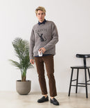 【BLUE STANDARD/ブルースタンダード】モールジャガードニット セーター アニマル 冬服 防寒 暖服