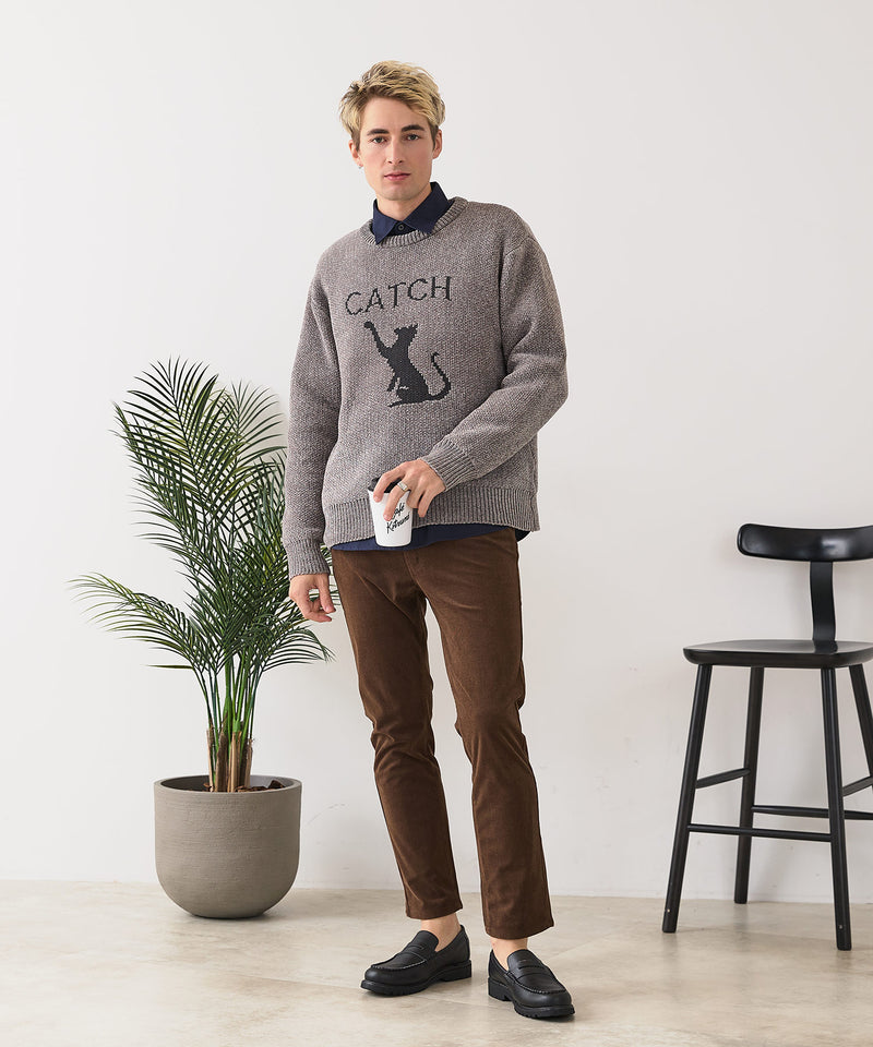 【BLUE STANDARD/ブルースタンダード】モールジャガードニット セーター アニマル 冬服 防寒 暖服