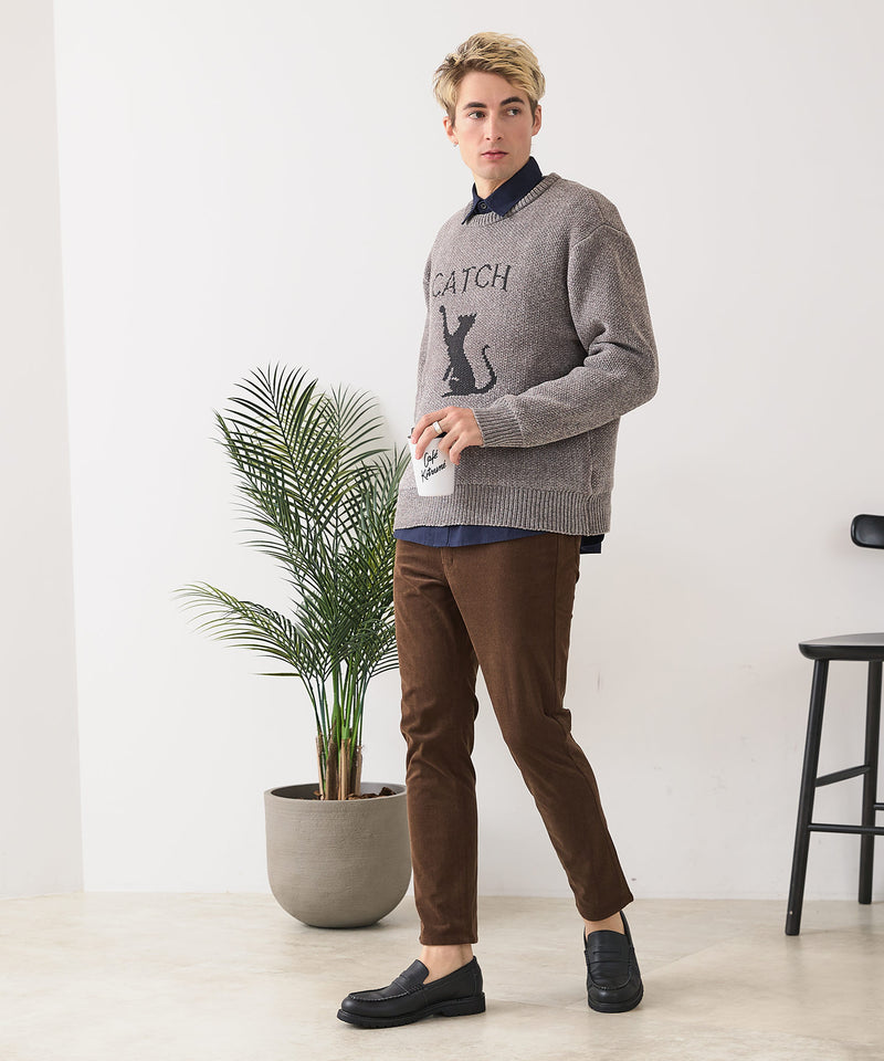 【BLUE STANDARD/ブルースタンダード】モールジャガードニット セーター アニマル 冬服 防寒 暖服