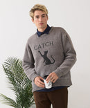 【BLUE STANDARD/ブルースタンダード】モールジャガードニット セーター アニマル 冬服 防寒 暖服